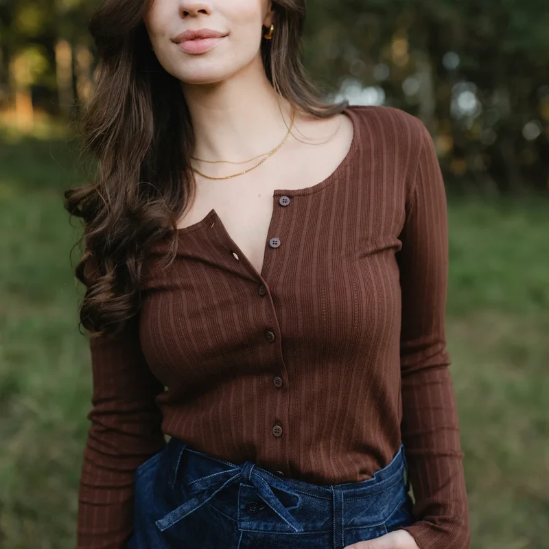 Jersey Cardigan Vida Braun