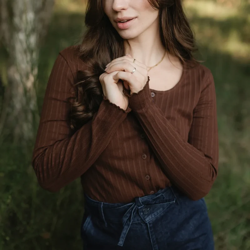 Jersey Cardigan Vida Braun