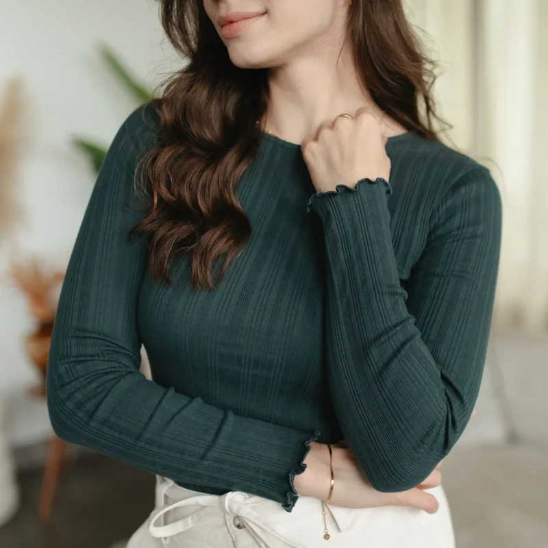 Langarmshirt Maja Dunkelgrün