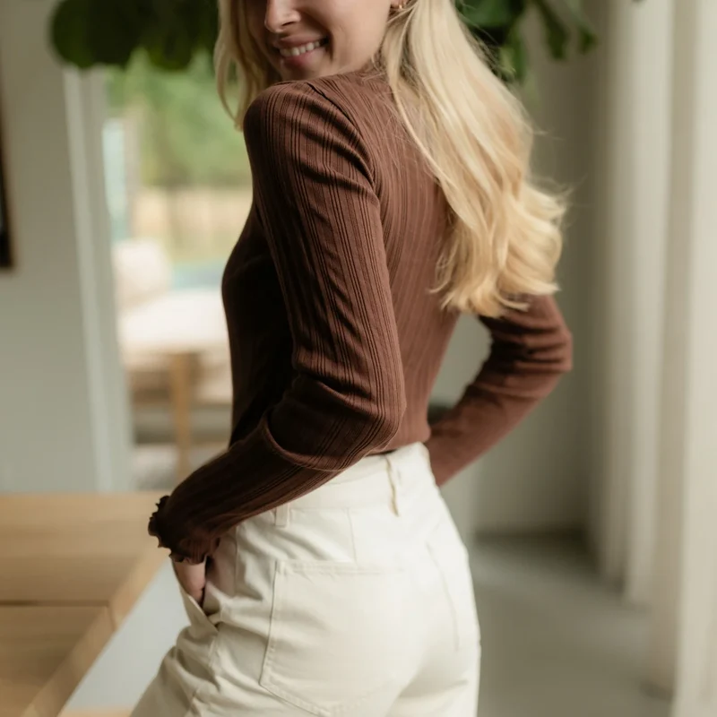 Langarmshirt Maja Braun