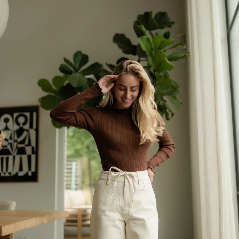 Langarmshirt Maja Braun