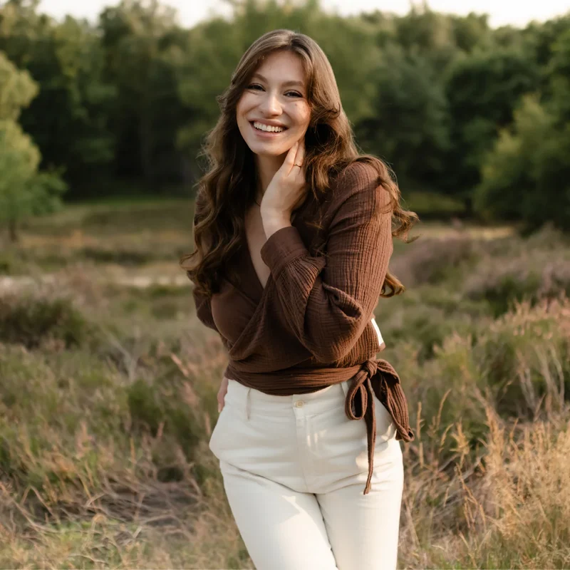 Musselin Wickelbluse Freda Braun