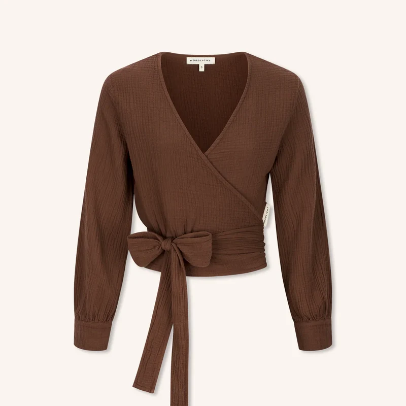 Musselin Wickelbluse Freda Braun