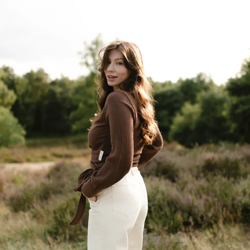 Musselin Wickelbluse Freda Braun