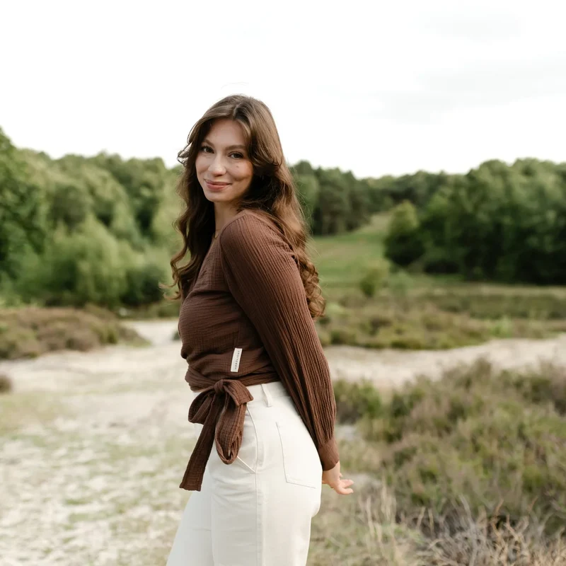 Musselin Wickelbluse Freda Braun
