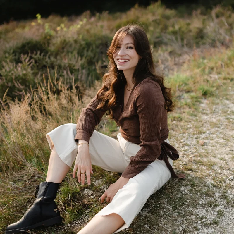 Musselin Wickelbluse Freda Braun