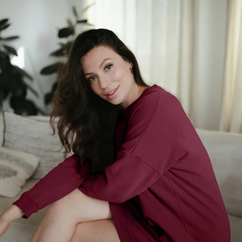 Sweat Pullover Kleid Malin Cherry