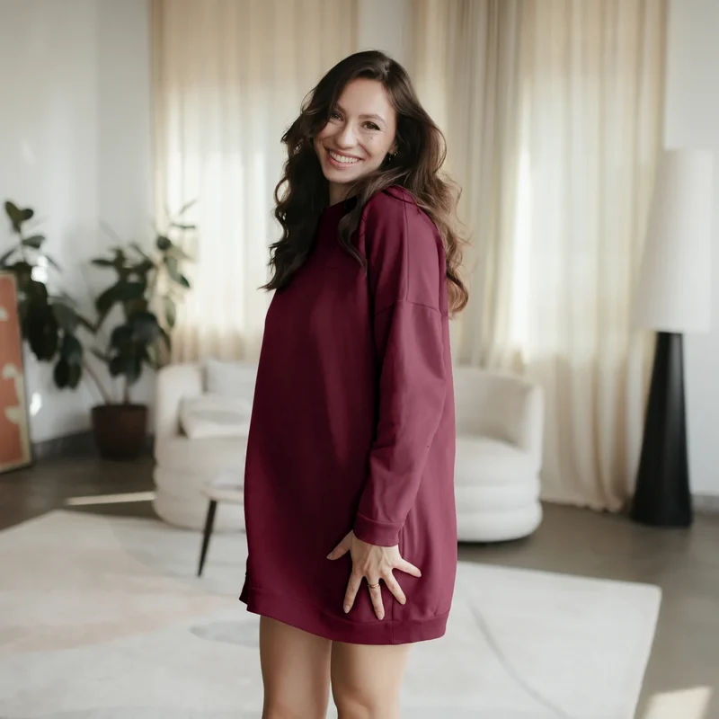 Sweat Pullover Kleid Malin Cherry