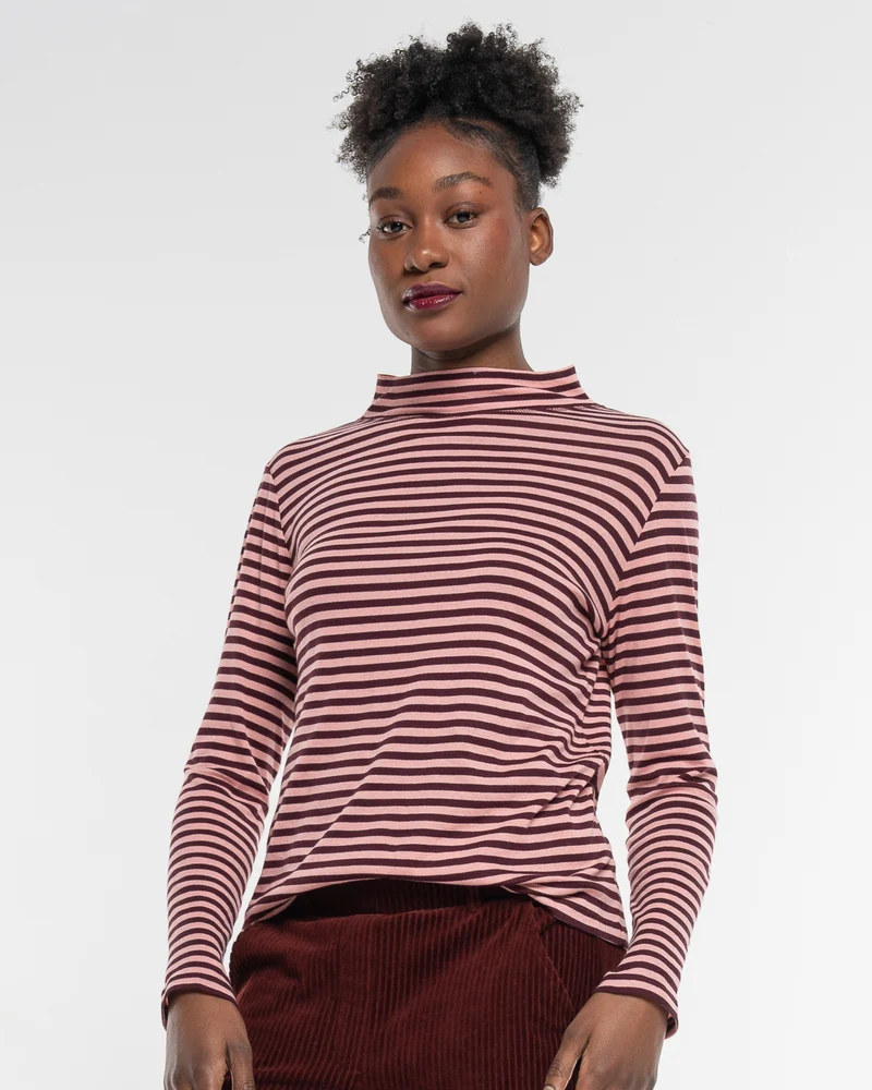 Langarmshirt Ringel Turtleneck Woodrose