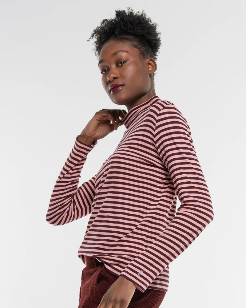 Langarmshirt Ringel Turtleneck Woodrose