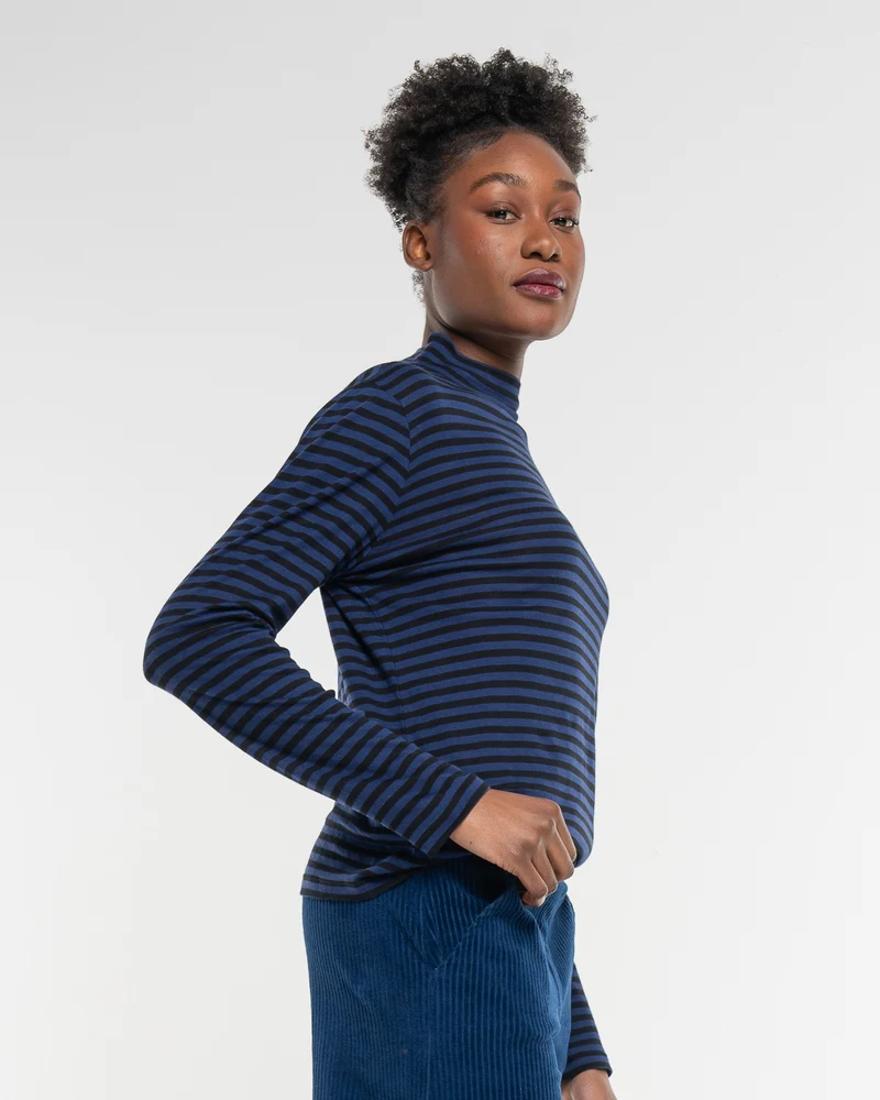 Langarmshirt Ringel Turtleneck Twilight