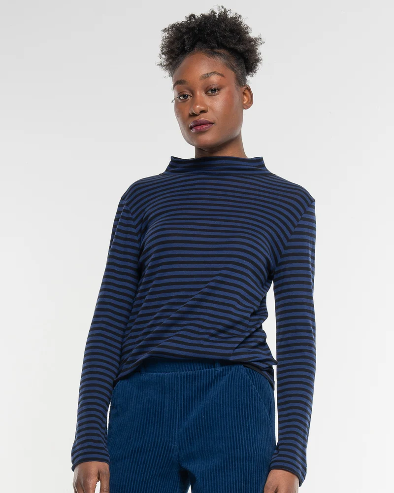 Langarmshirt Ringel Turtleneck Twilight