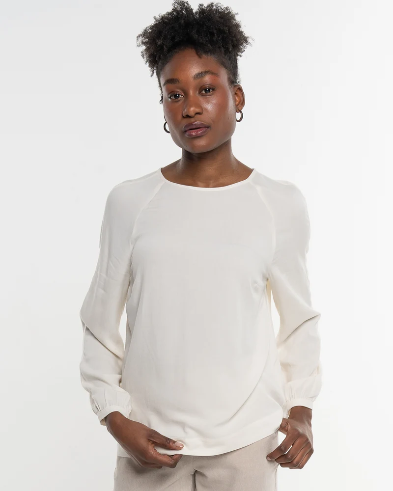 Raglanbluse Floral White