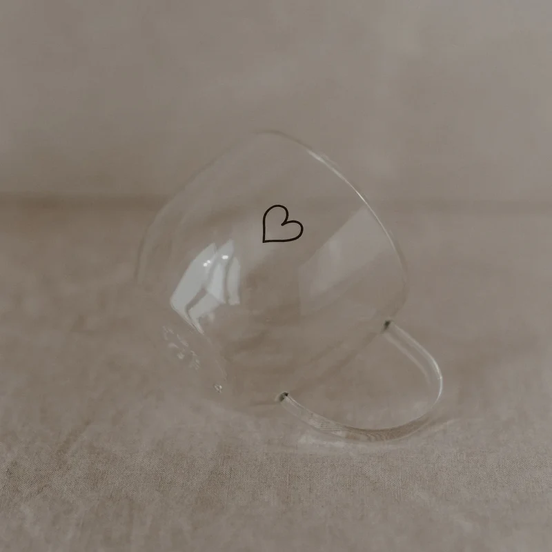 Doppelwandiges Teeglas Herz