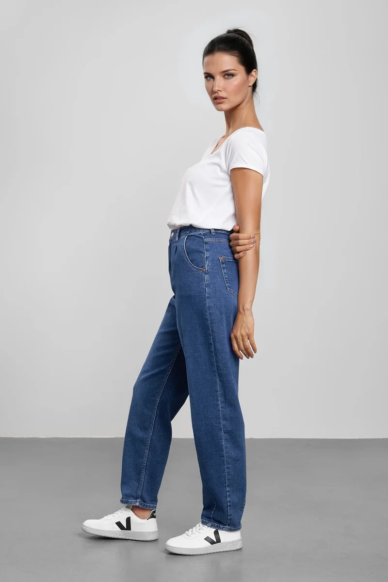 Jeans BEL:LA Balloon High Waist Medium Blue