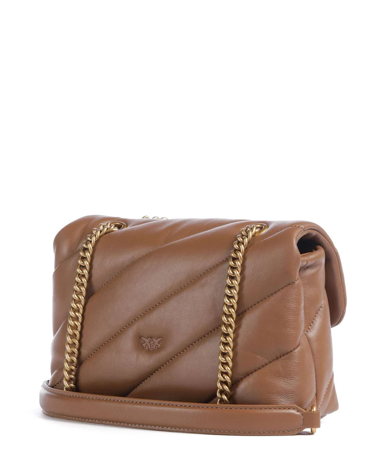 Pinko Love Puff Mini Schultertasche marrone cognac/antique gold