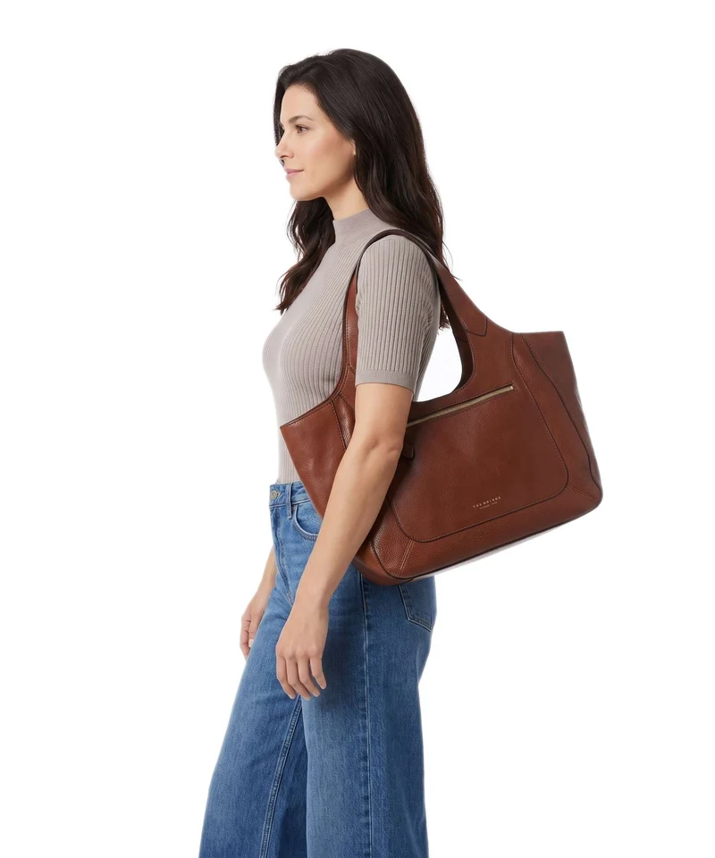 The Bridge Luce Soft Shopper marrone