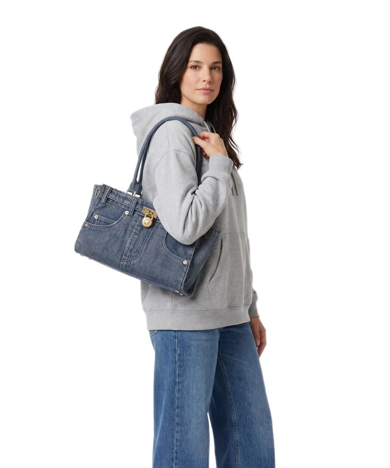 Michael Kors Hamilton Moderne Small Schultertasche light wash blue