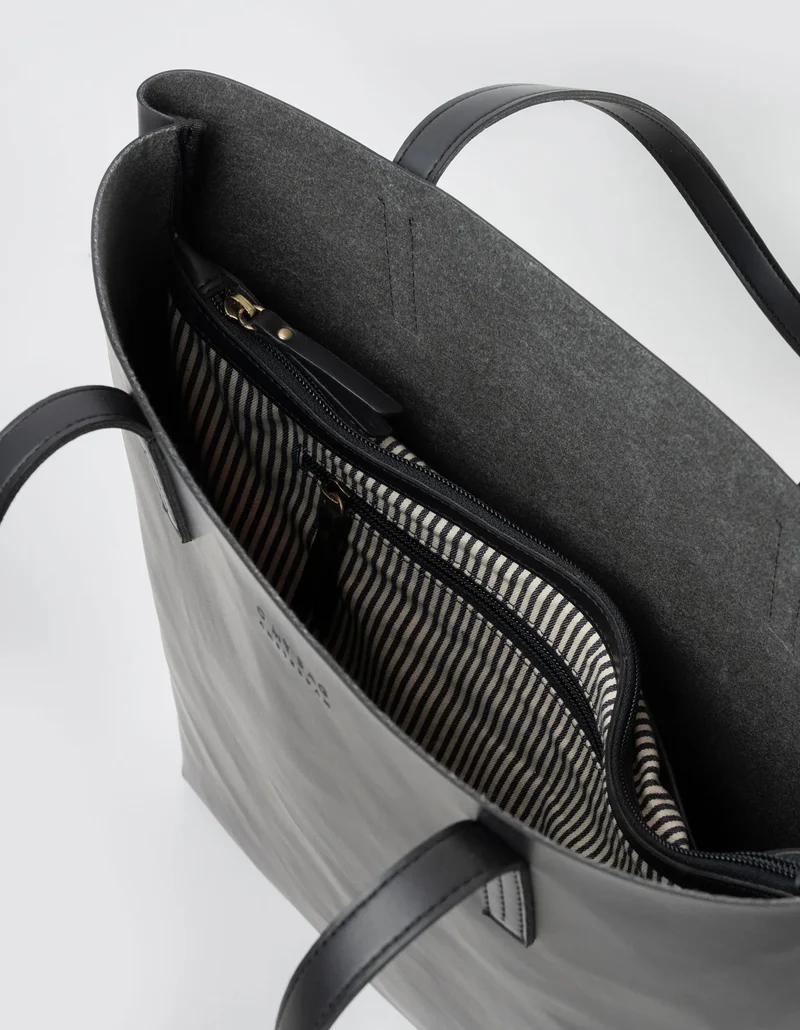 Shopper vegan gross Georgia Apfelleder Schwarz