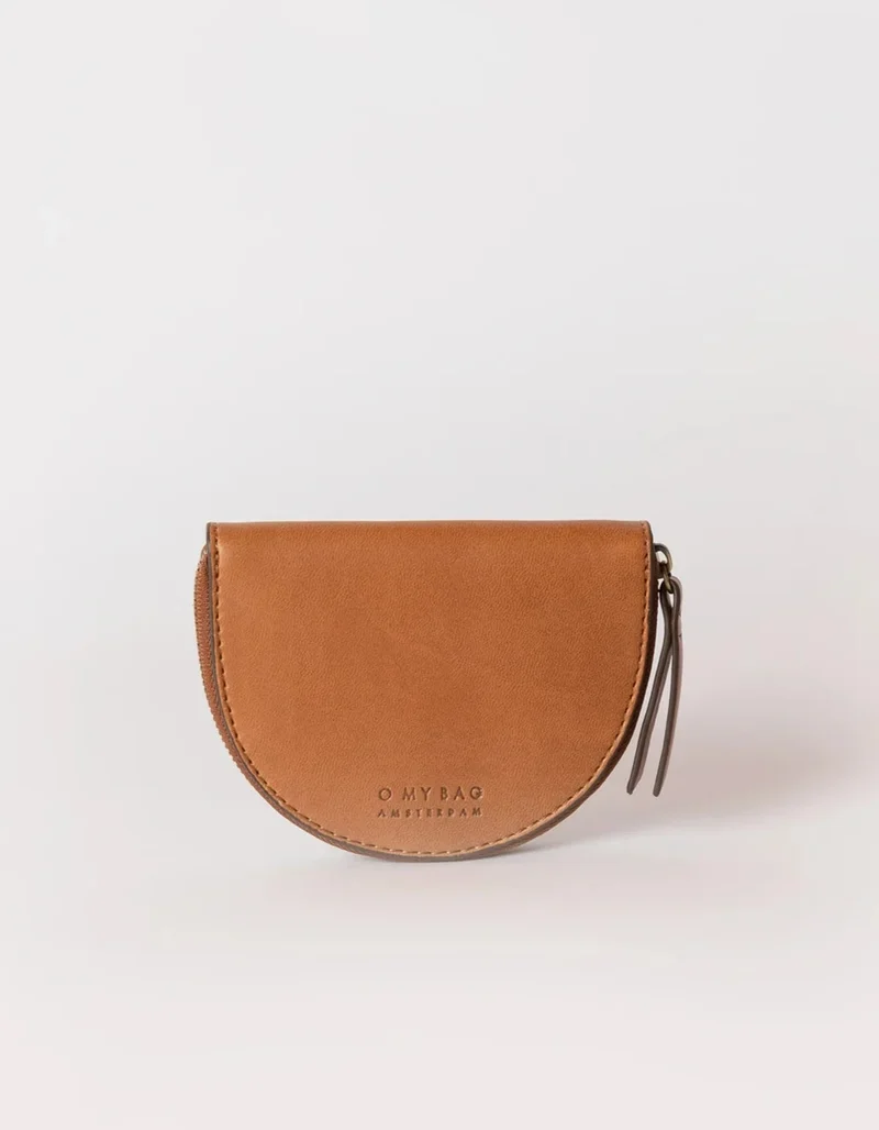 Münzportemonnaie vegan Laura Apfelleder Cognac