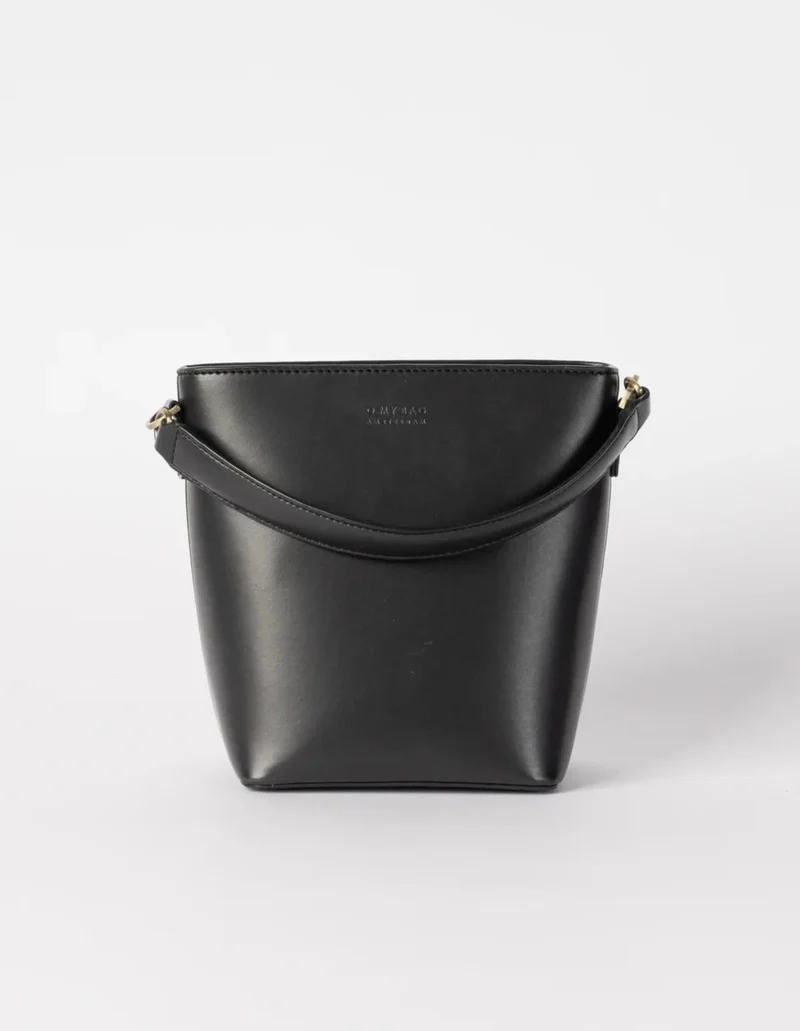 Handtasche vegan Bobbi Midi Apfelleder Schwarz