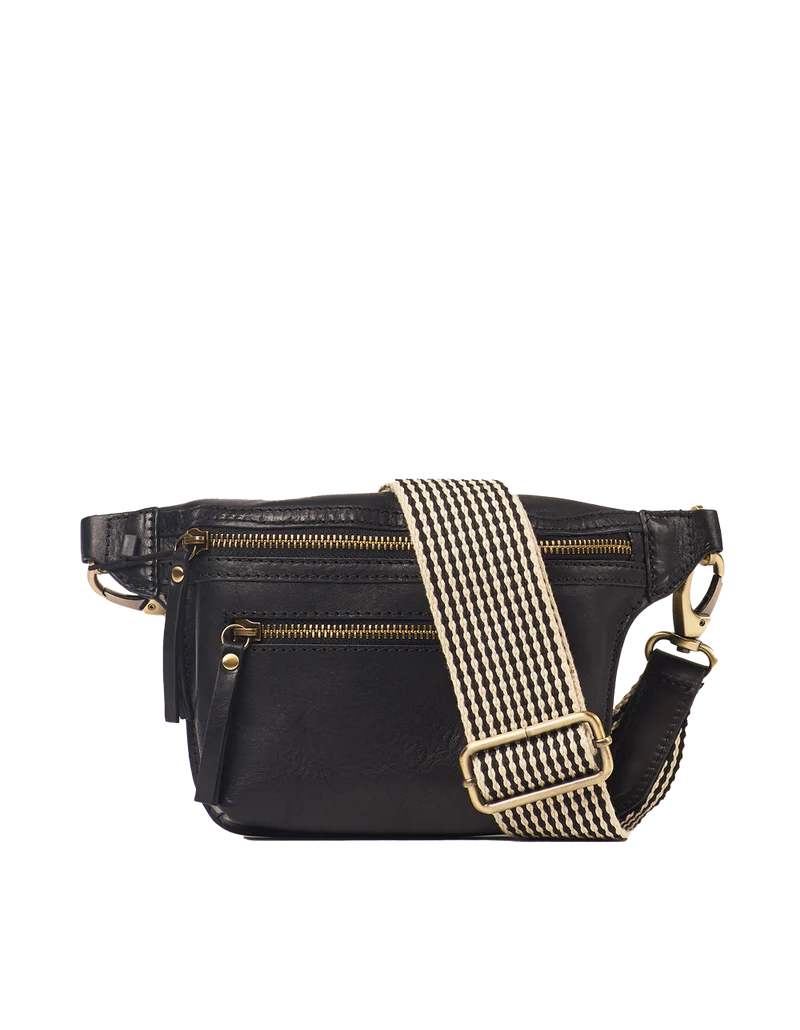 Bauchtasche vegan Becks Apfelleder Schwarz