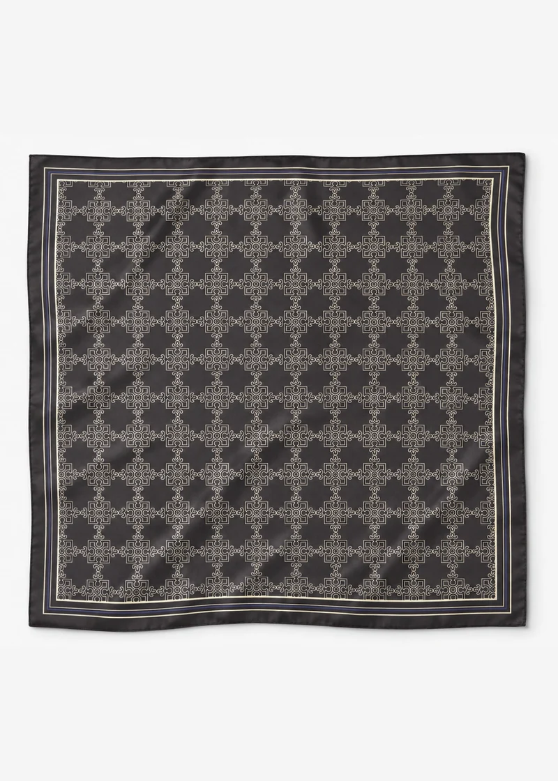 Halstuch mit Ornament-Print - dunkelbraun