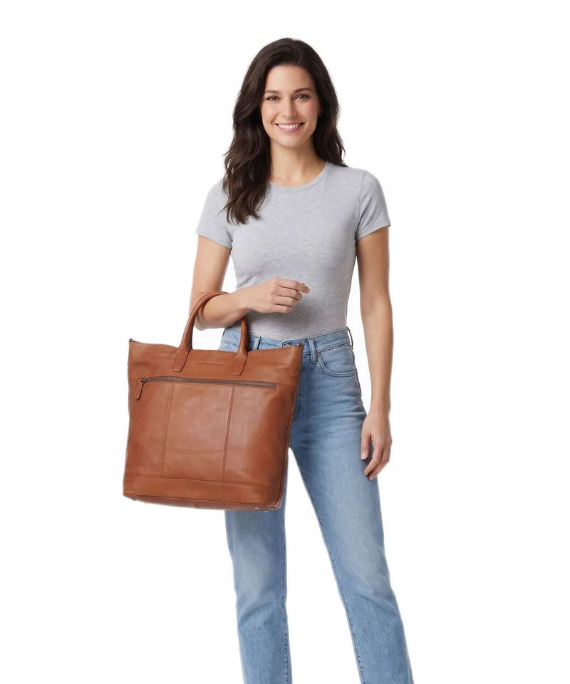The Chesterfield Brand Wax Pull Up Cow Westbrook Handtasche cognac
