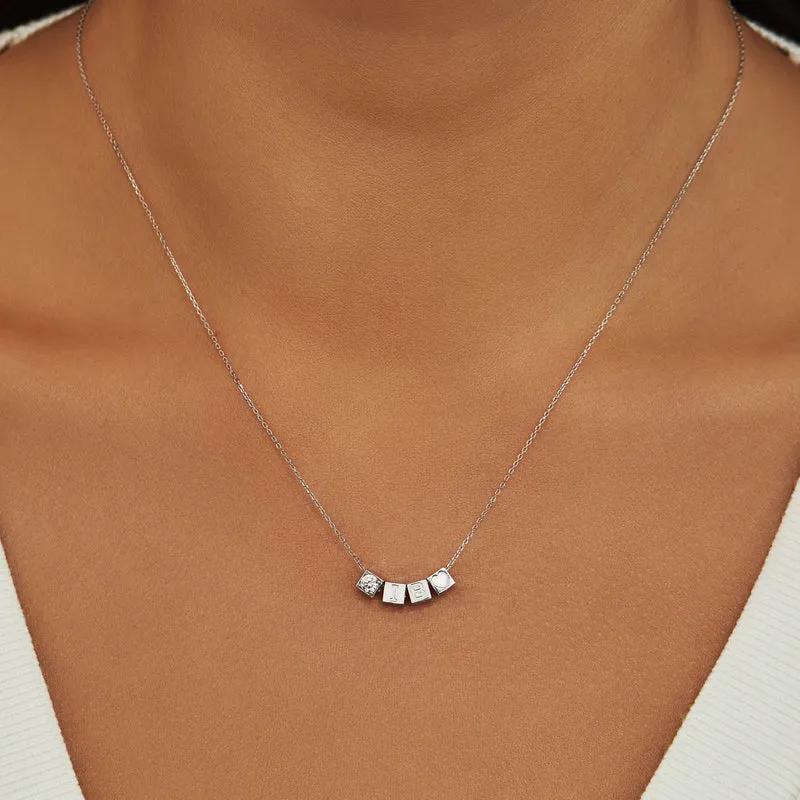 Isabel Bernard Saint Germain Felie 14 Karat | Weißgold Kubus Charm IB350051