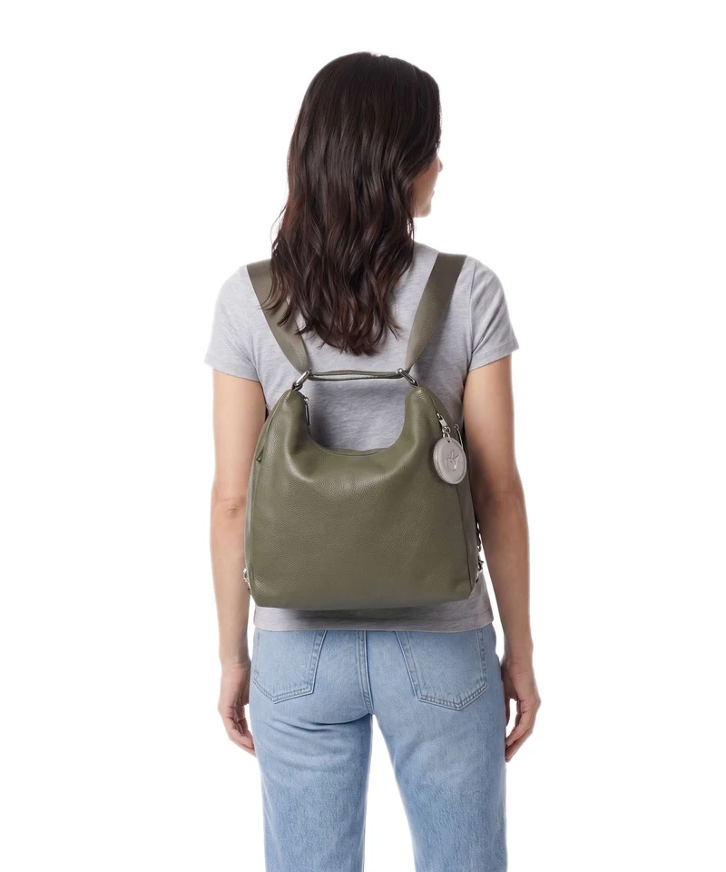 Mandarina Duck Mellow Leather Rucksack-Tasche winter olive