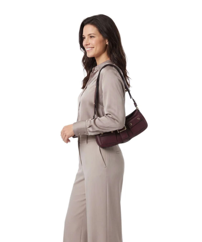 Lancel Multipocket Schultertasche cassis