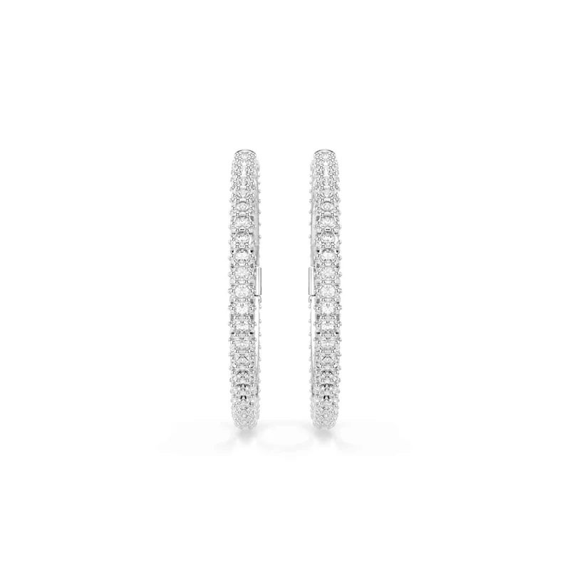 Swarovski Dextera Runde silberfarbene Creolen 5754156