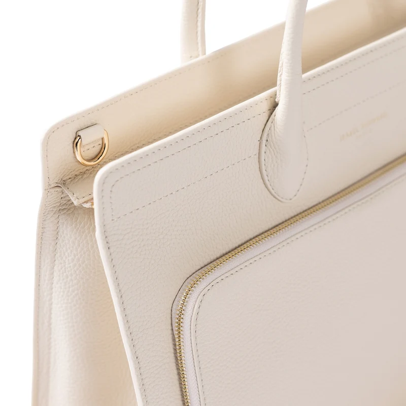 Isabel Bernard Honoré Nadine Creme Kalbsleder Handtasche IB25052