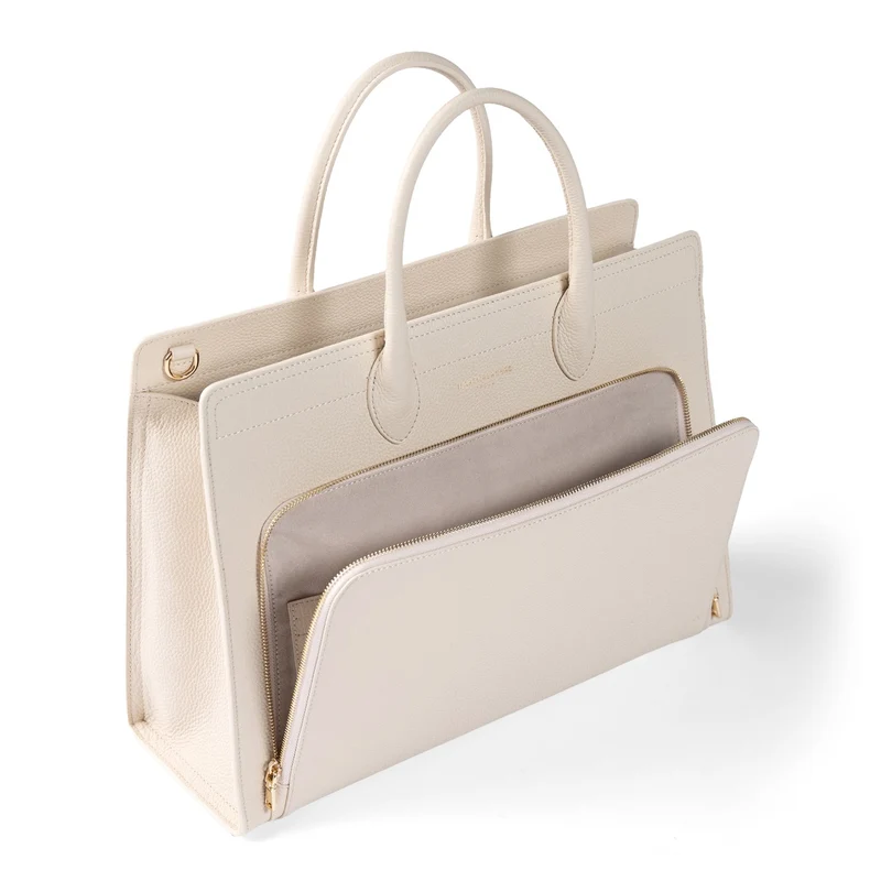 Isabel Bernard Honoré Nadine Creme Kalbsleder Handtasche IB25052