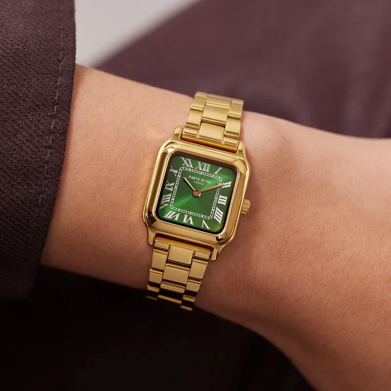 Parte di Me Orologio rectangular ladies watch gold and green PDM09034