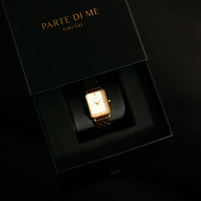 Parte di Me Orologio rectangular ladies watch gold and bordeaux PDM09037