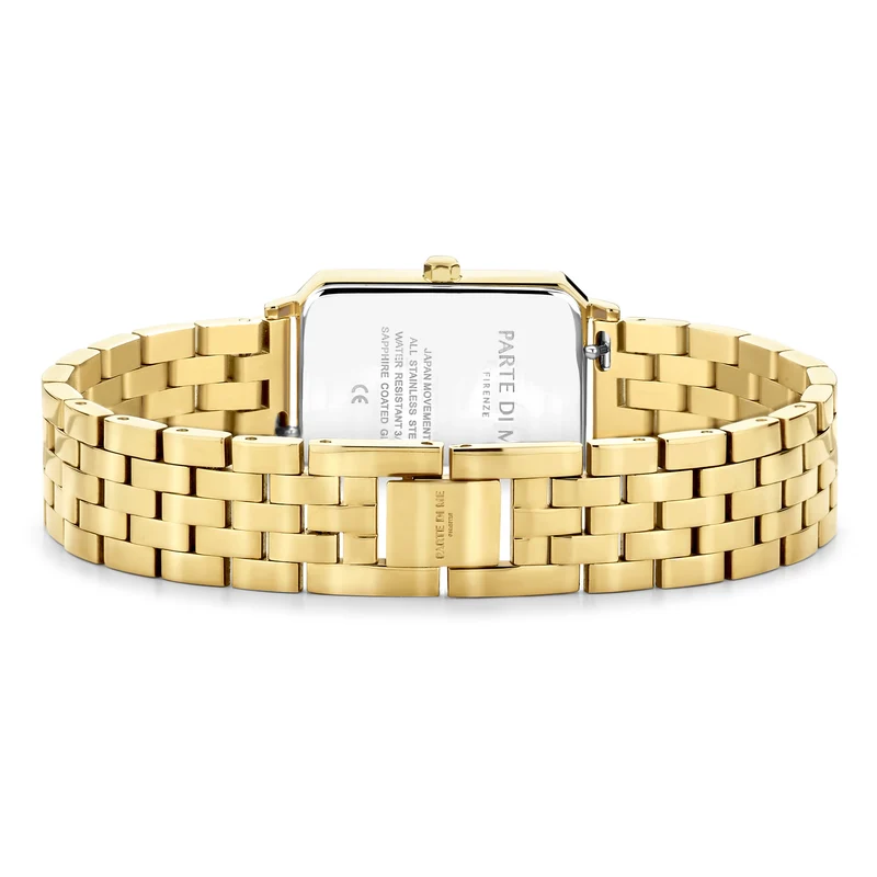 Parte Di Me Orologio Rechthoekig DamenUhr Goldfarbene und Groen PDM09002
