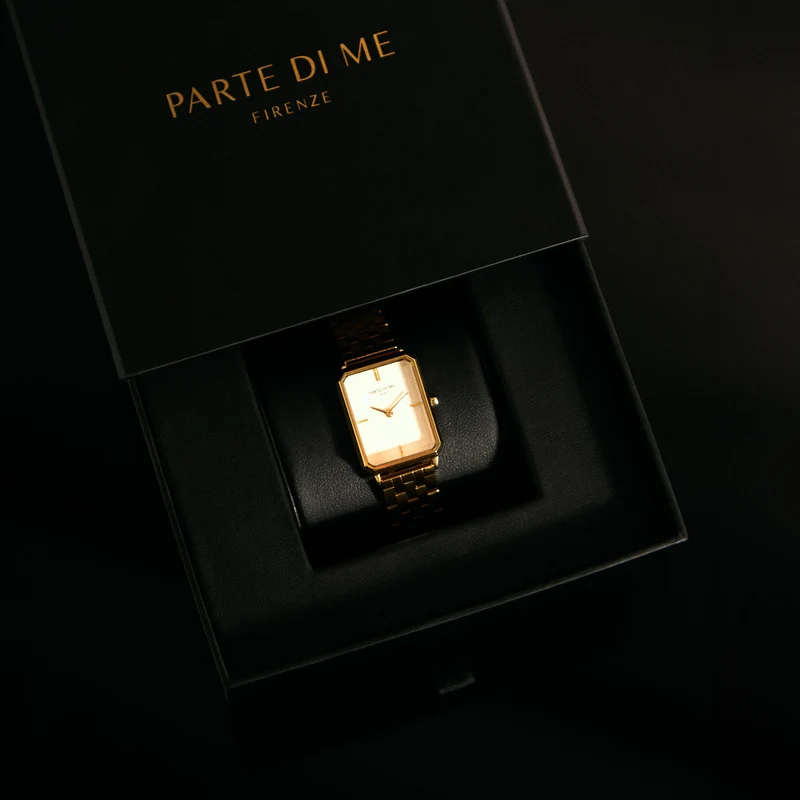 Parte Di Me Orologio Rechthoekig DamenUhr Goldfarbene und Groen PDM09002
