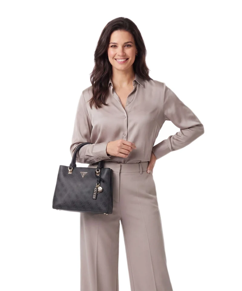 Guess Noelle II Small Handtasche coal logo