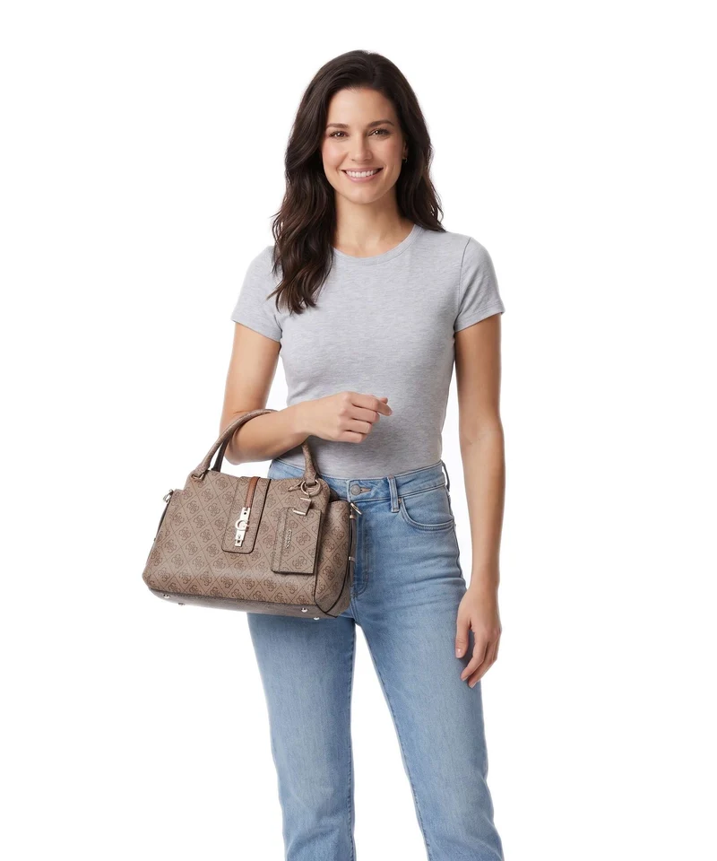 Guess Yvonne Girlfriend Logo Handtasche latte logo