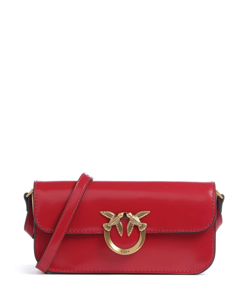 Pinko Love Box Horizontal Umhängetasche rosso rio/antique gold