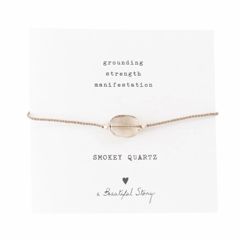 Armband Silber Edelsteinkarte Rauchquarz