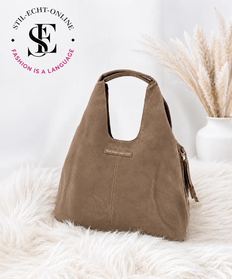 Tasche in Wildleder-Optik - coffee
