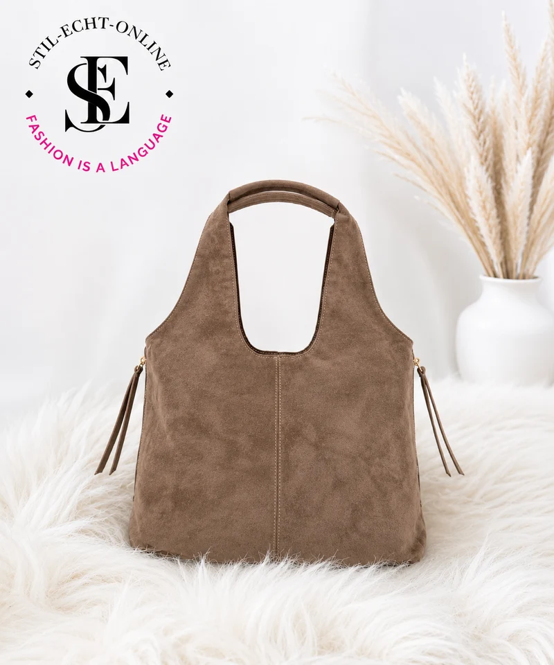 Tasche in Wildleder-Optik - coffee