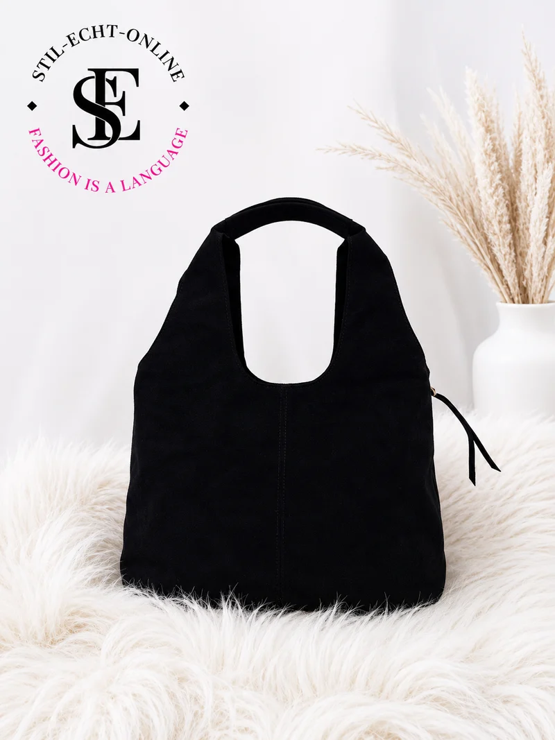 Tasche in Wildleder-Optik - schwarz