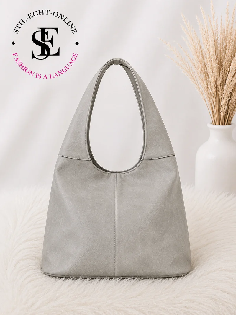 Tasche in Vintage Leder-Optik - beige