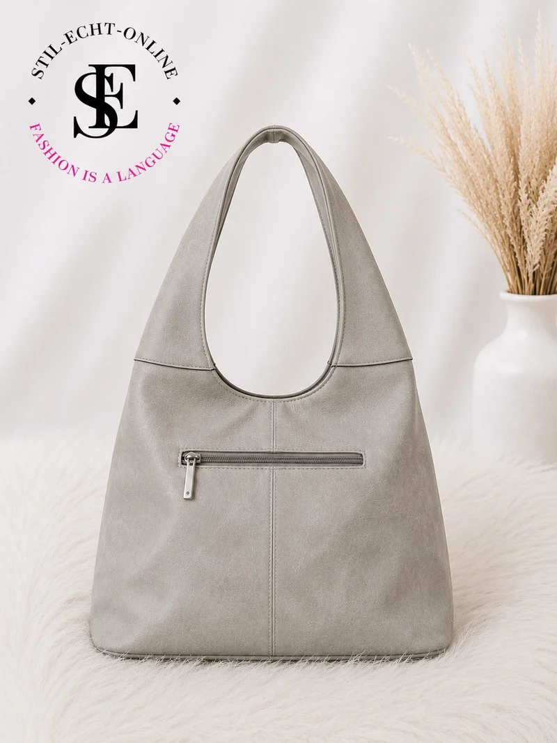 Tasche in Vintage Leder-Optik - beige