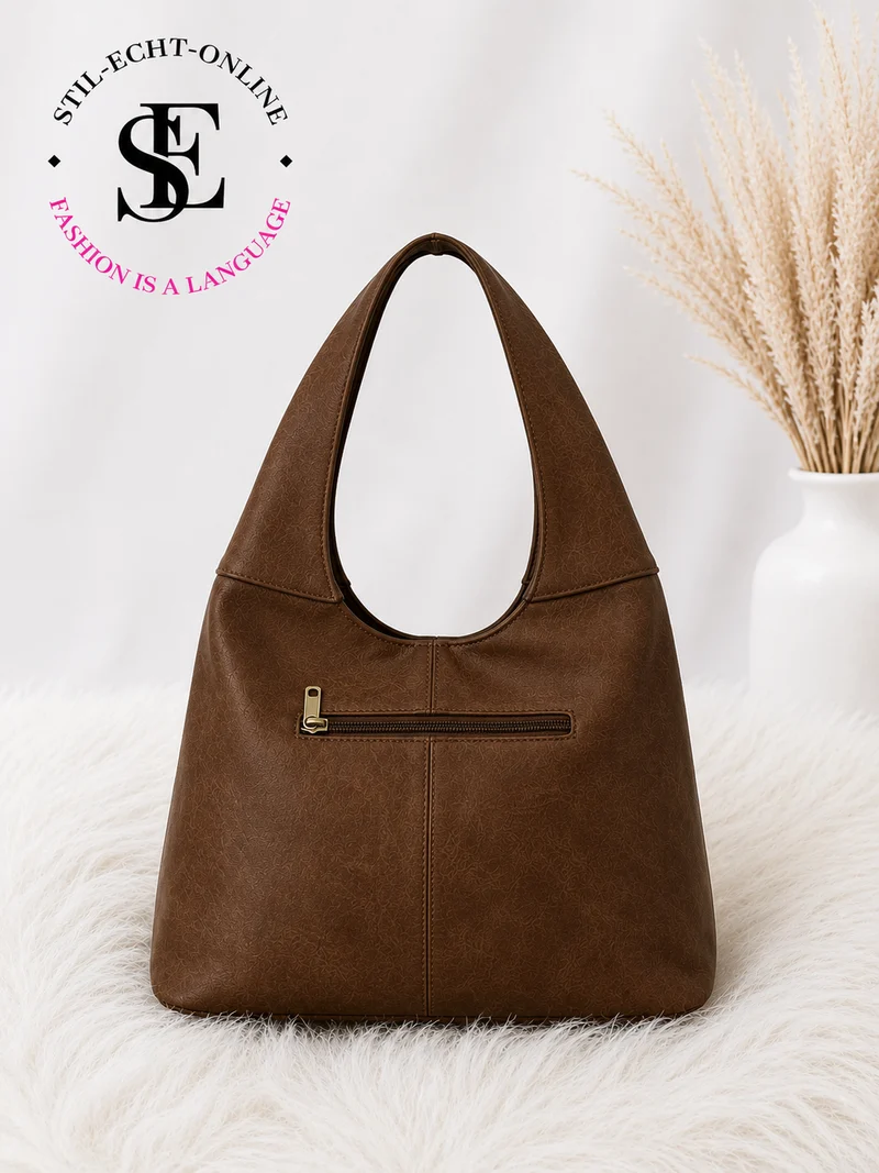 Tasche in Vintage Leder-Optik - braun