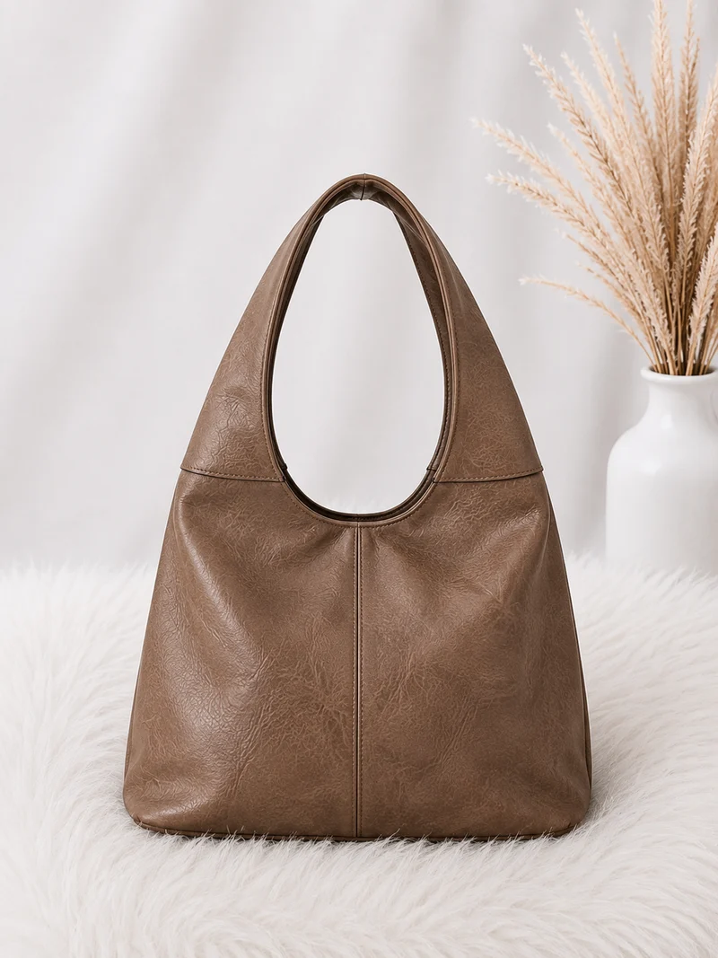Tasche in Vintage Leder-Optik - taupe