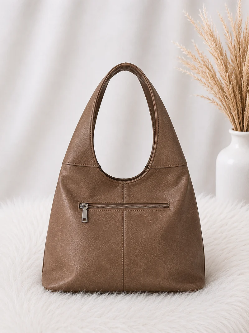 Tasche in Vintage Leder-Optik - taupe